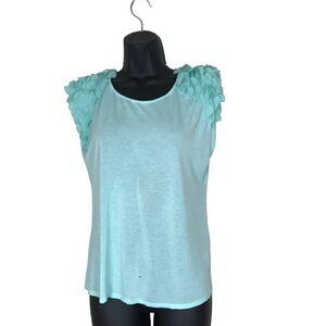 TED Baker Aqua  Scalloped Shoulders Beautiful Top Size 3